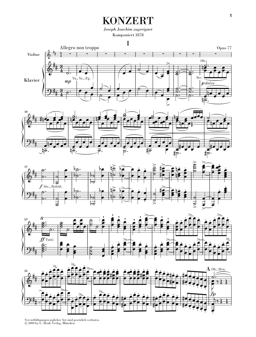 Brahms Violin Concerto in D major Opus 77