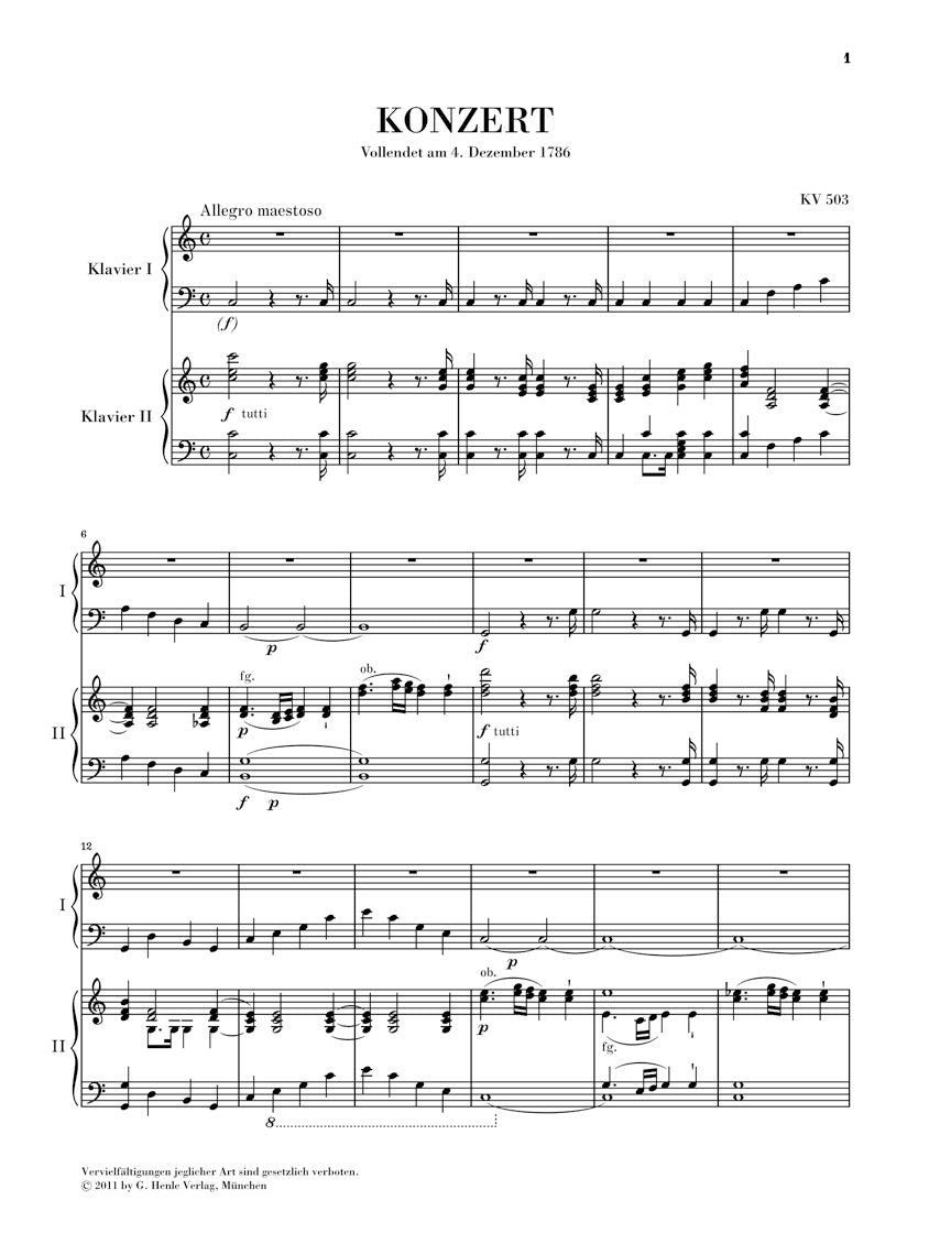 Mozart Piano Concerto No. 25, K503