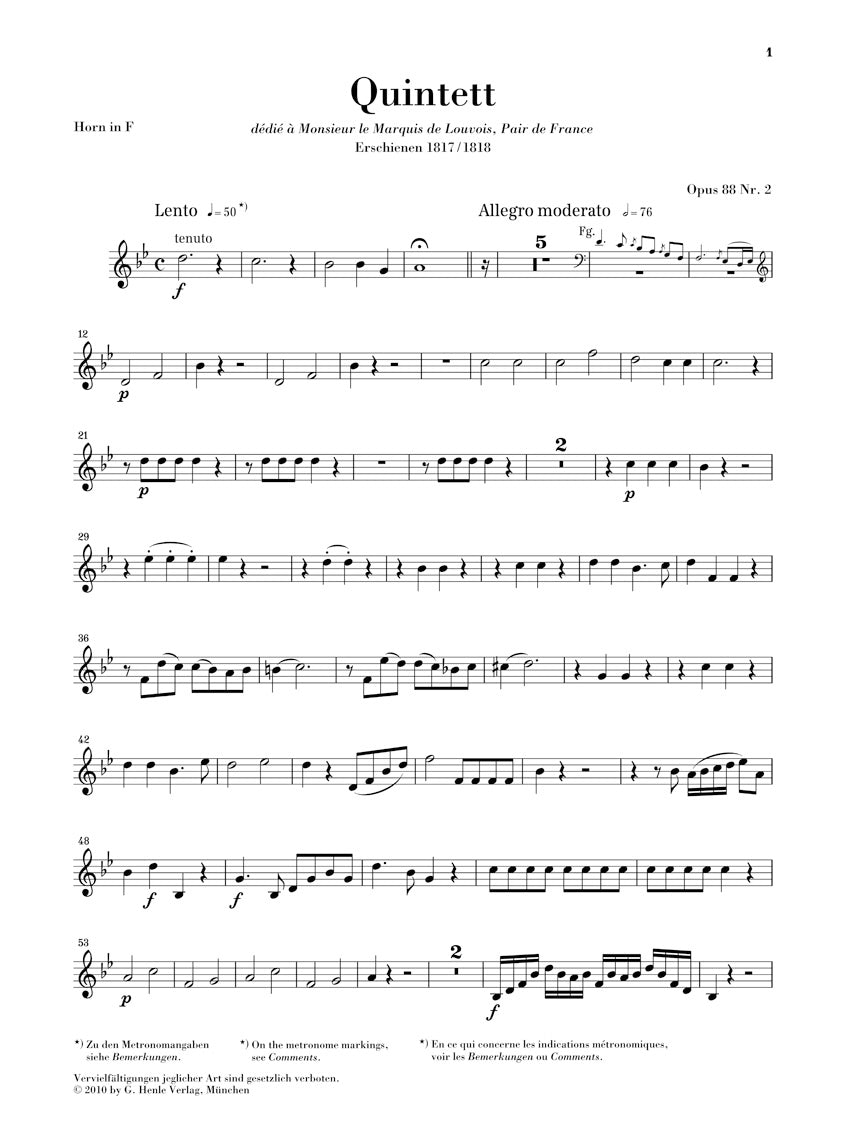 Reicha Quintet for Wind Instruments in E flat major Opus 88 No 2