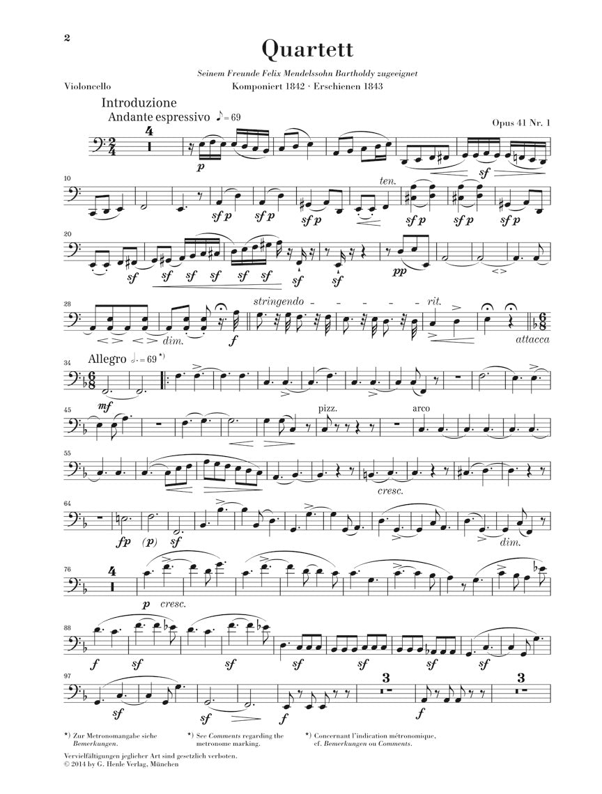 Schumann String Quartets Opus 41