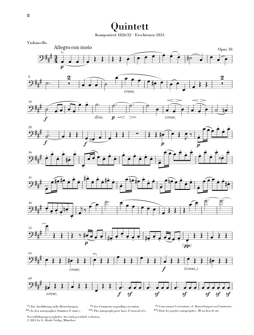 Mendelssohn String Quintets Opus 18 and Opus 87