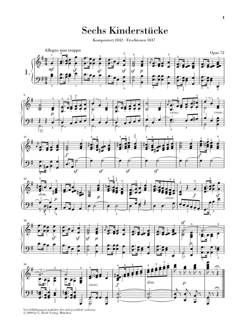 Mendelssohn 6 Children's Pieces, Op. 72 revised edition