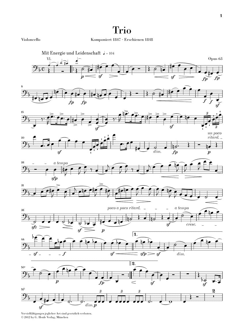 Schumann Works for Piano Trio