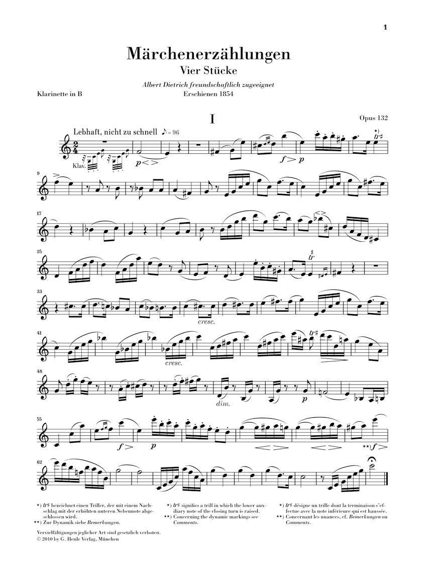 Schumann Märchenerzählungen (Fairy Tales) Opus 132