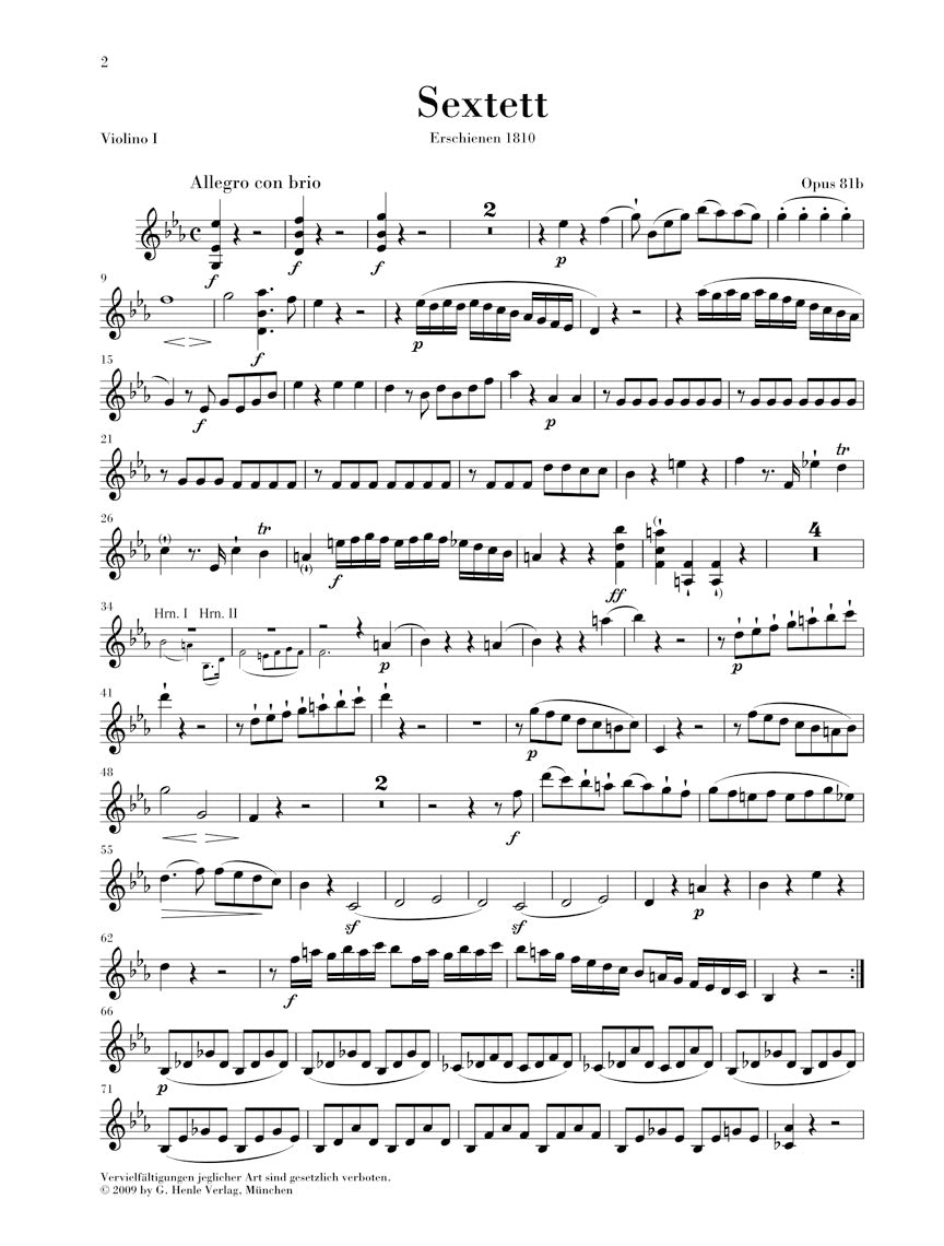 Beethoven Sextet in E flat major Opus 81b