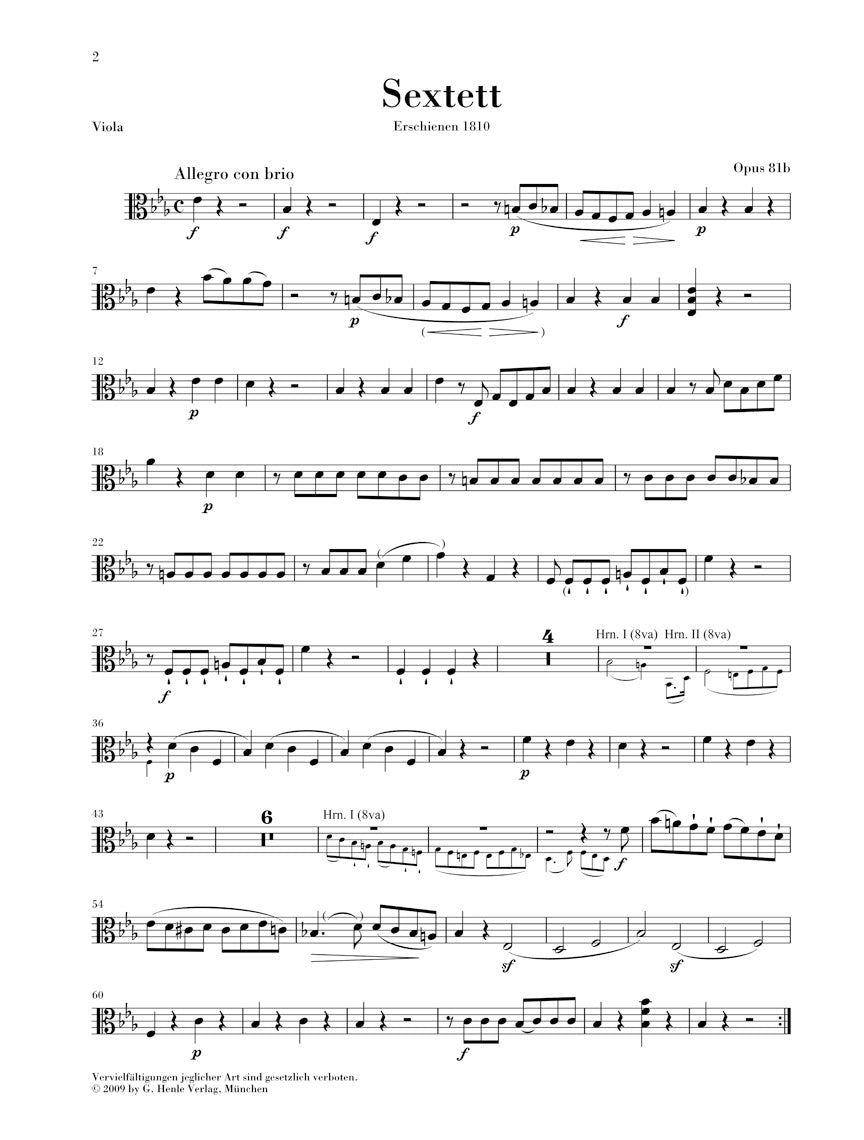 Beethoven Sextet in E flat major Opus 81b