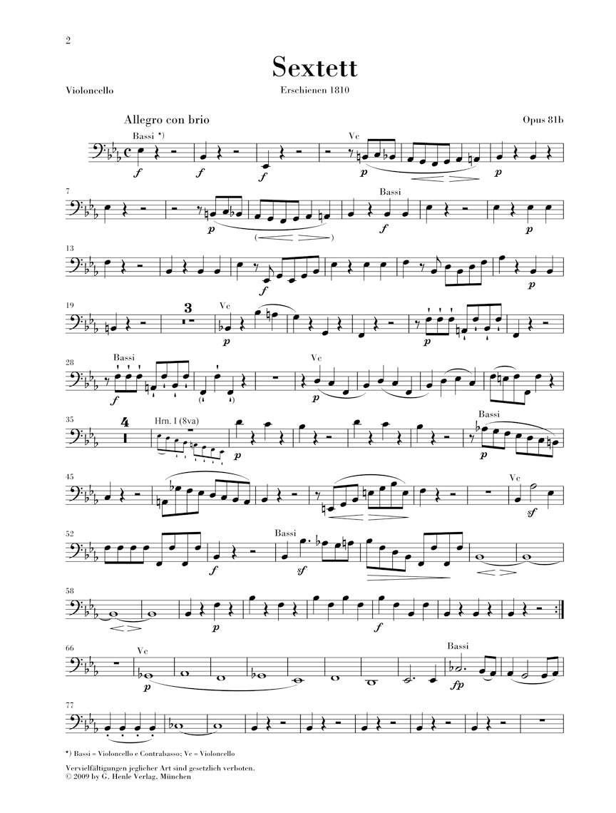 Beethoven Sextet in E flat major Opus 81b