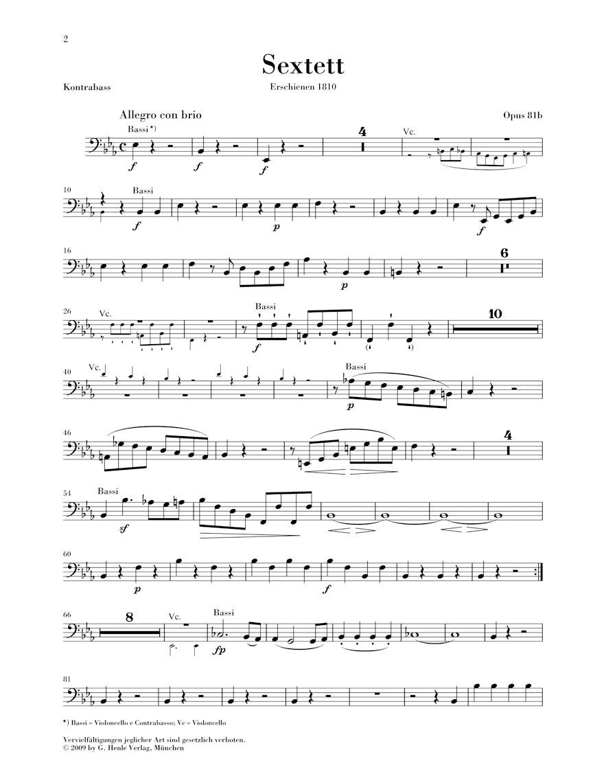 Beethoven Sextet in E flat major Opus 81b