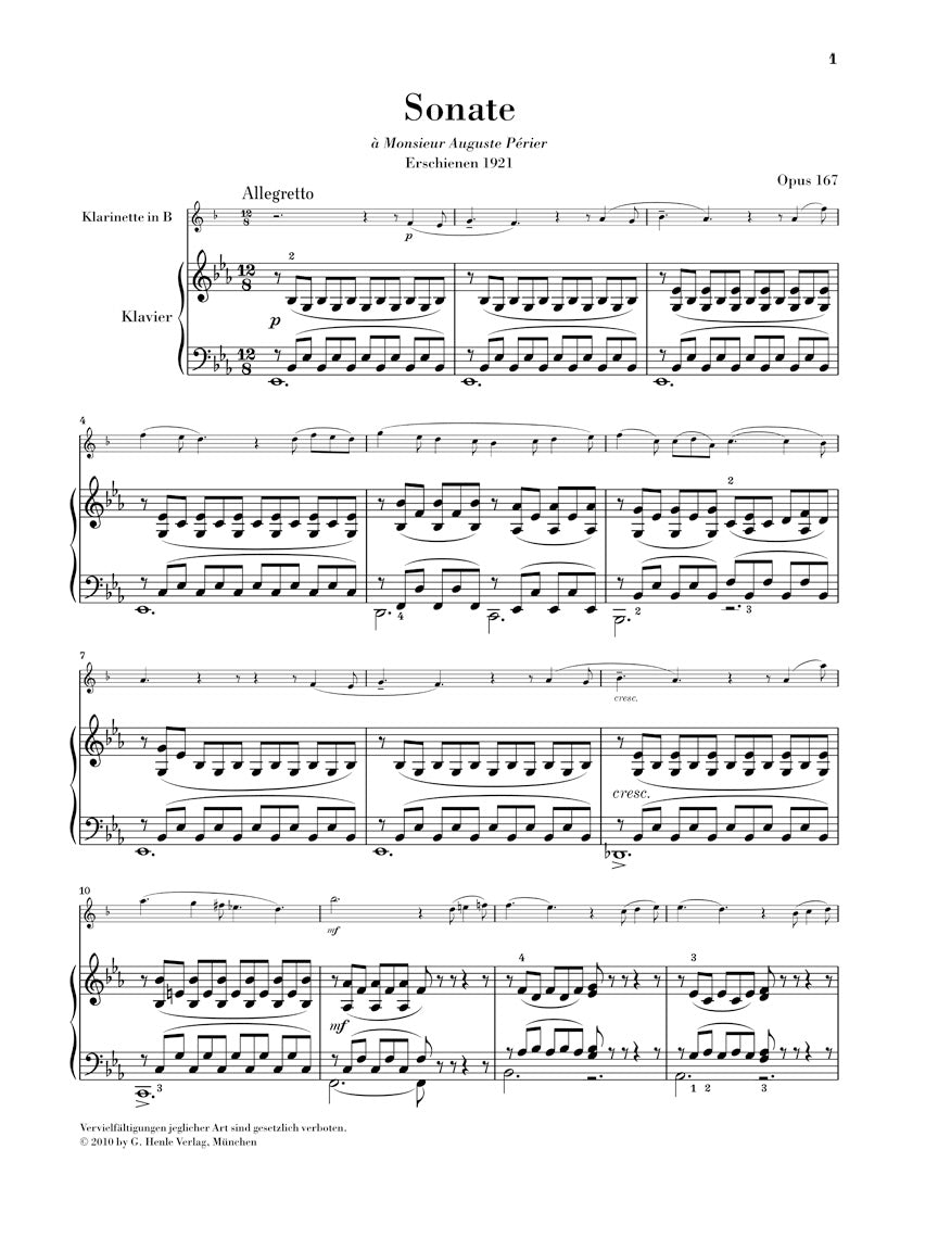 Saint-Saens Clarinet Sonata, Op. 167