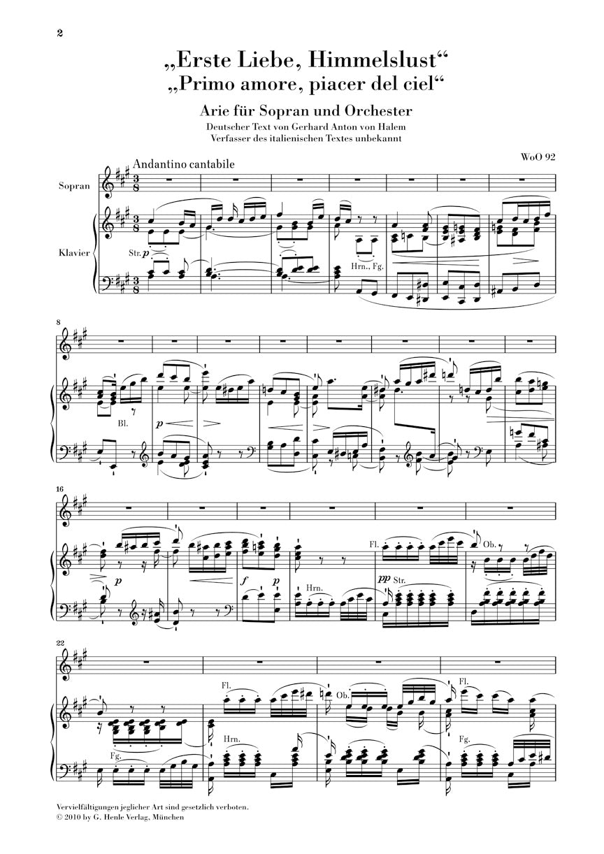 Beethoven Soprano Arias, Duet WoO 93, Trio Op. 116