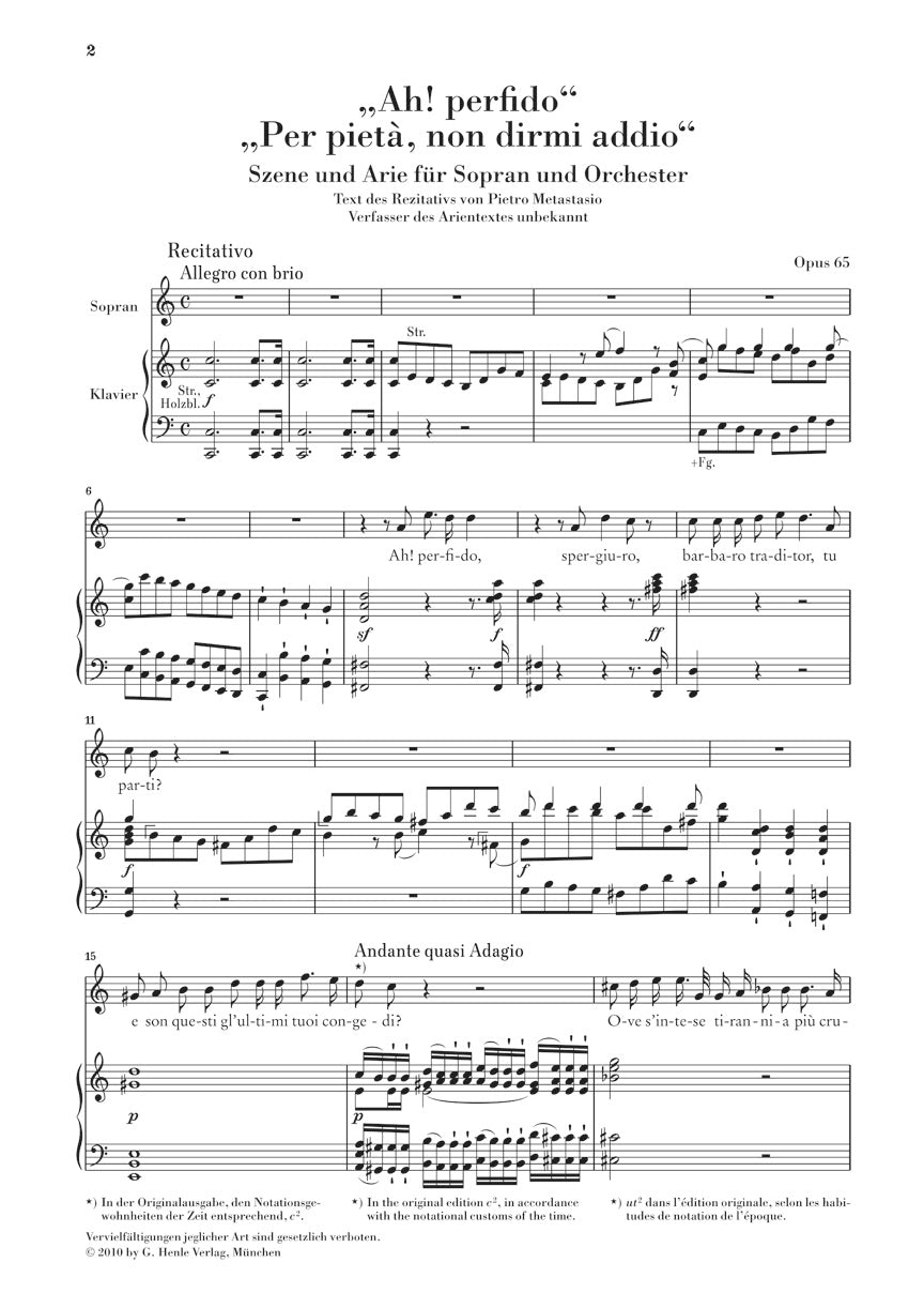 Beethoven Ah! Perfido - Op. 65