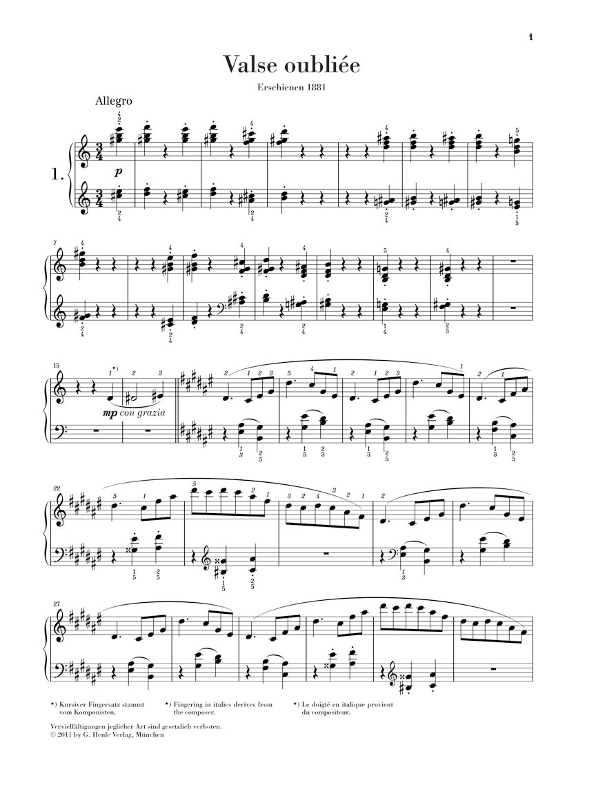 Liszt Valses Oubliées