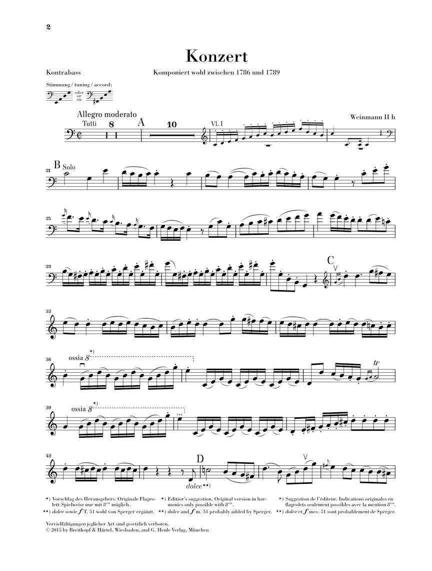 Vanhal Double Bass Concerto