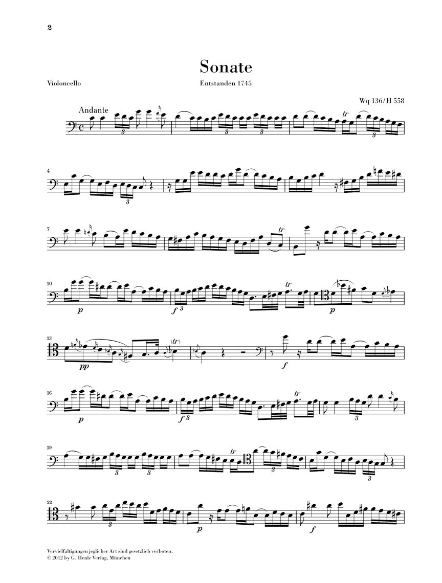 C.P.E. Bach Gamba Sonatas: Wq 88, 136, 137