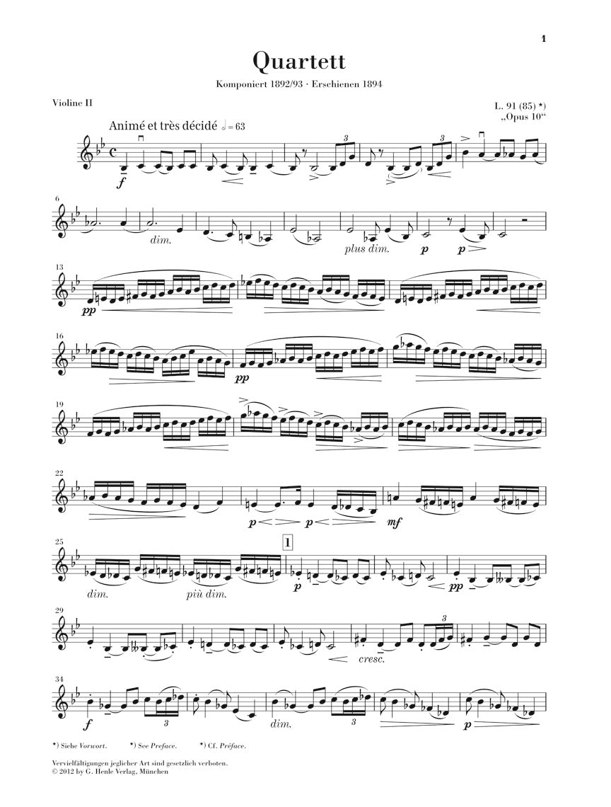 Debussy String Quartet