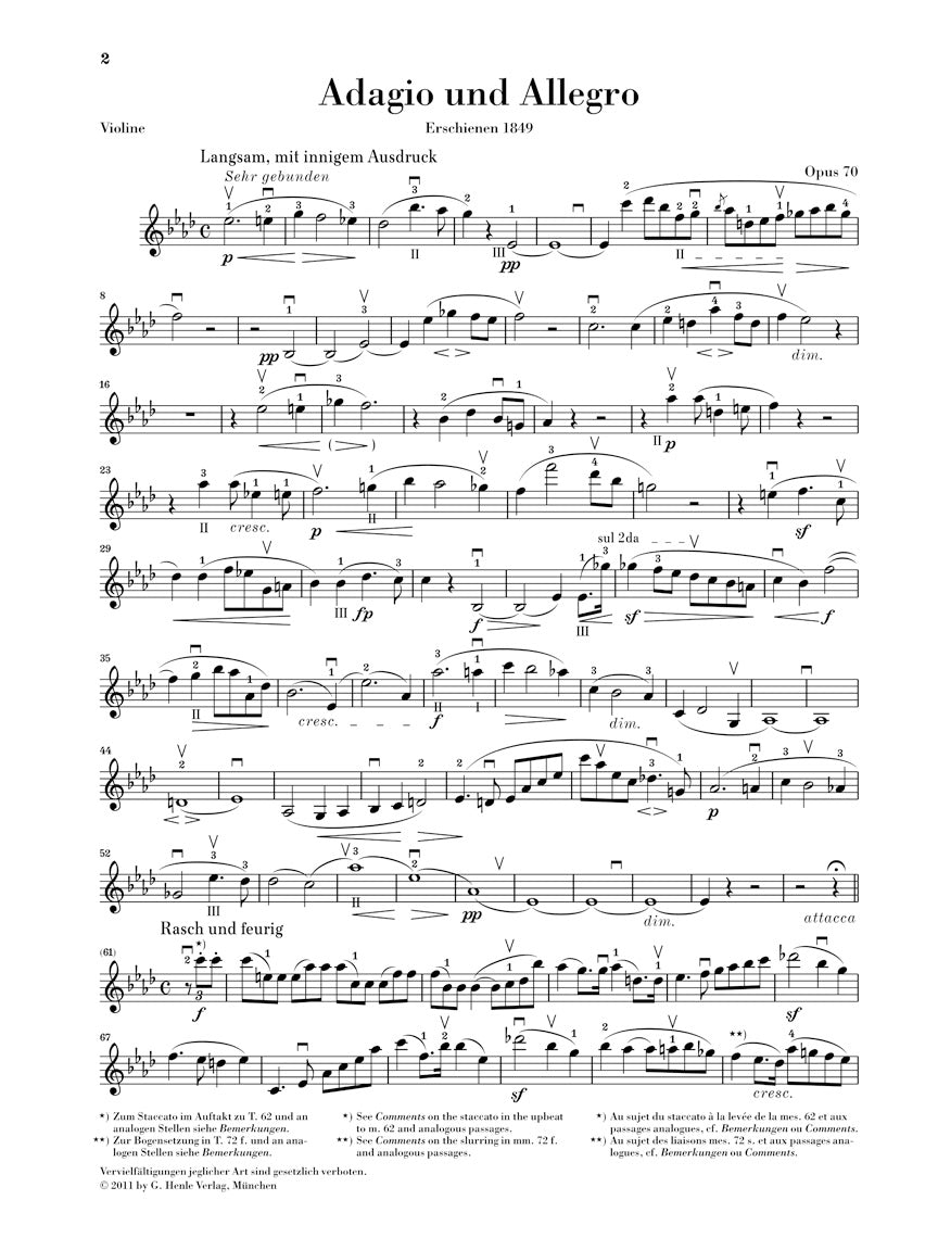 Schumann Adagio and Allegro, Op. 70