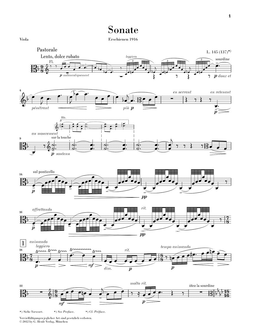 Debussy Sonata for Flute, Viola and Harp