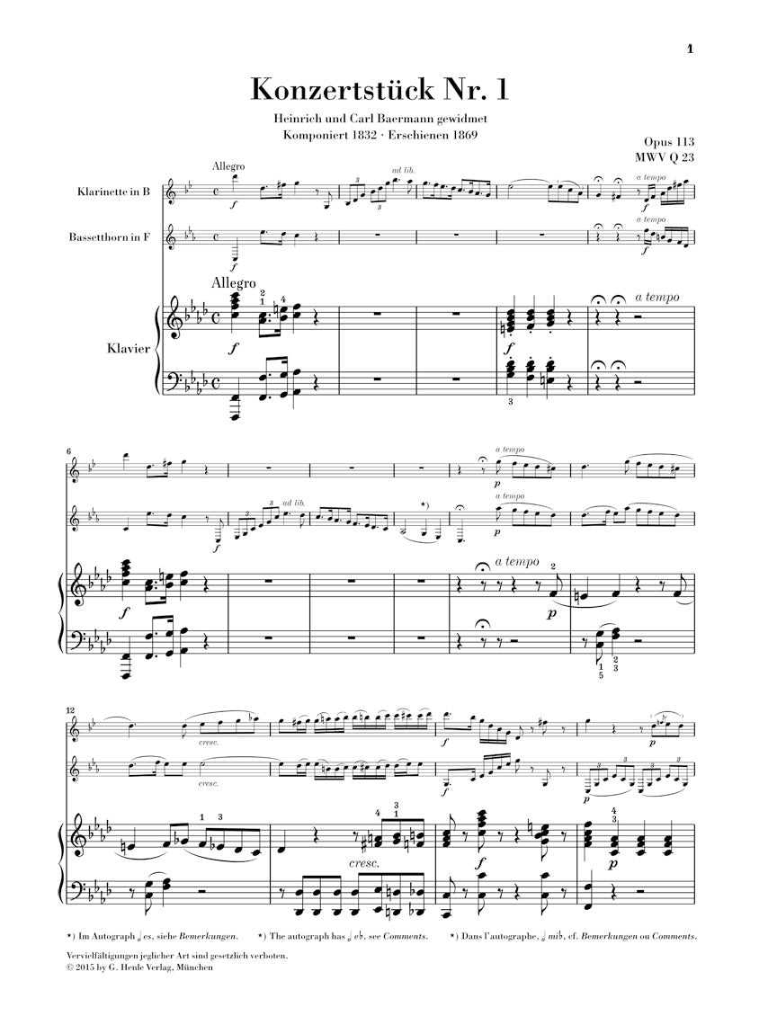 Mendelssohn Concert Pieces Op. 113 and 114