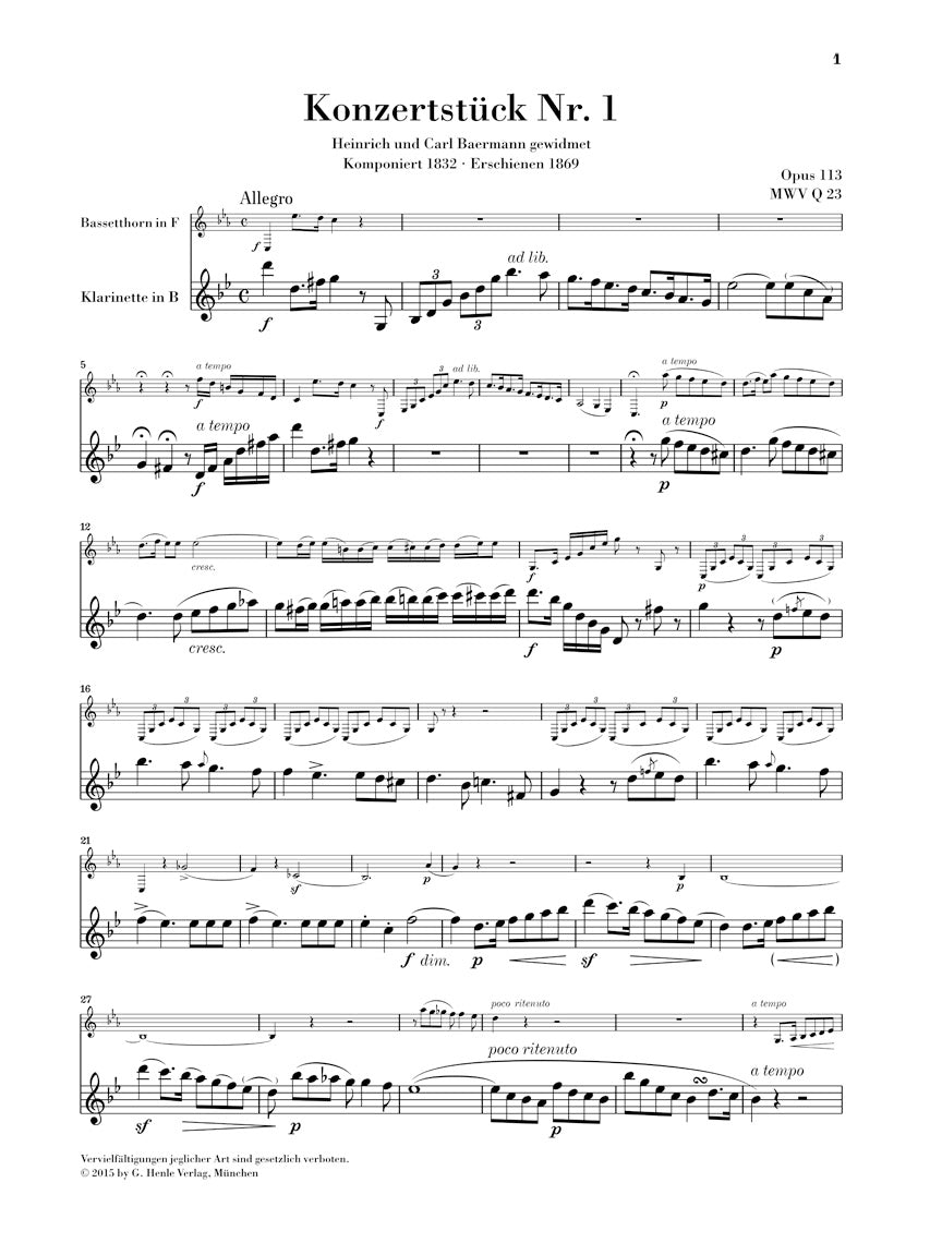 Mendelssohn Concert Pieces Op. 113 and 114