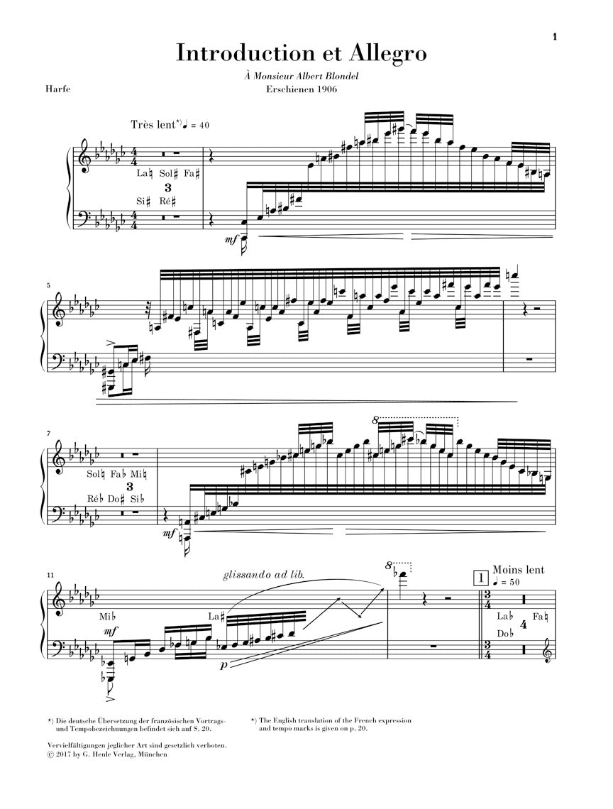 Ravel Introduction and Allegro for Harp, Flute, Clarinet and String Quartet