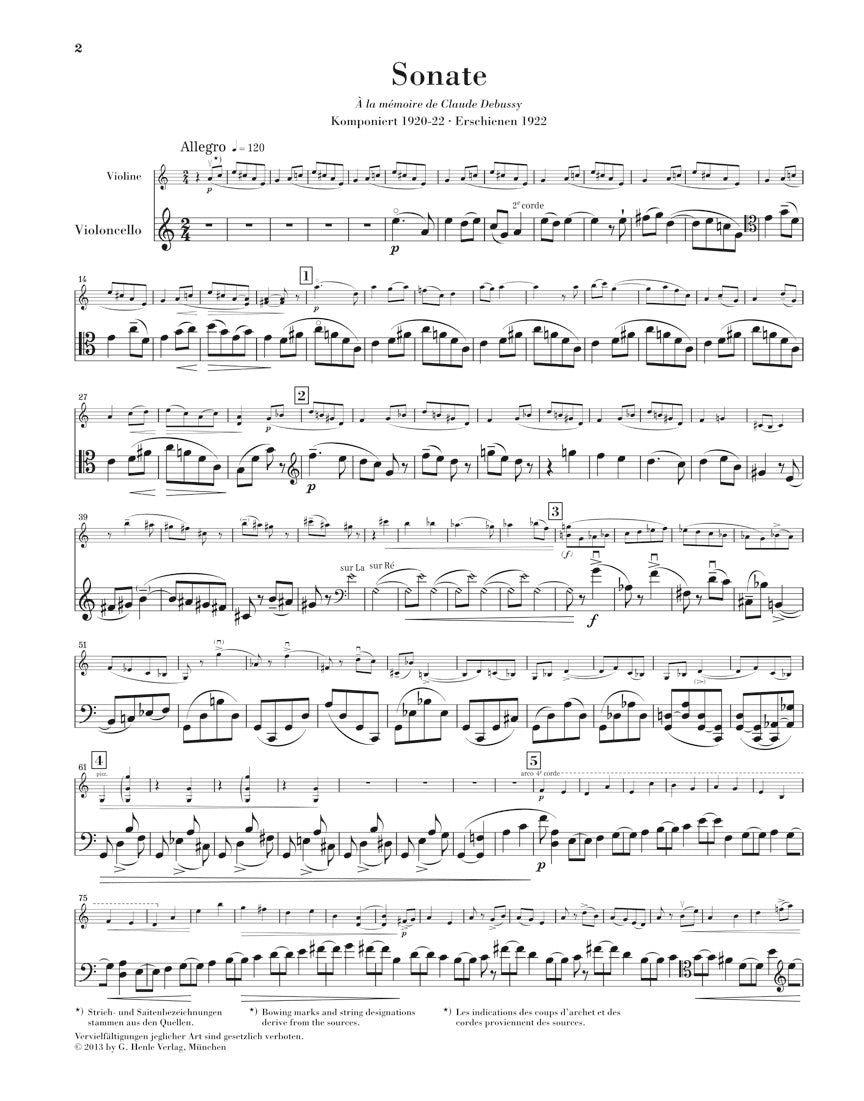 Ravel Sonata for Violin and Violoncello