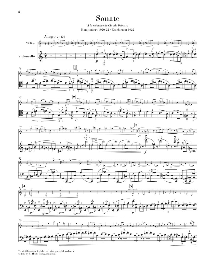Ravel Sonata for Violin and Violoncello