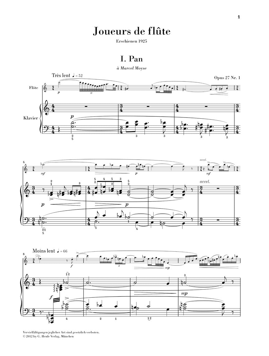 Roussel: Joueurs de flute, Op. 27