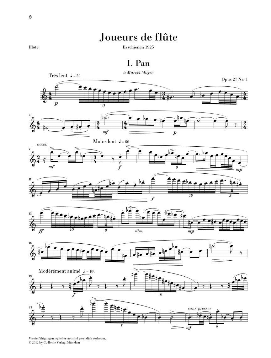 Roussel: Joueurs de flute, Op. 27