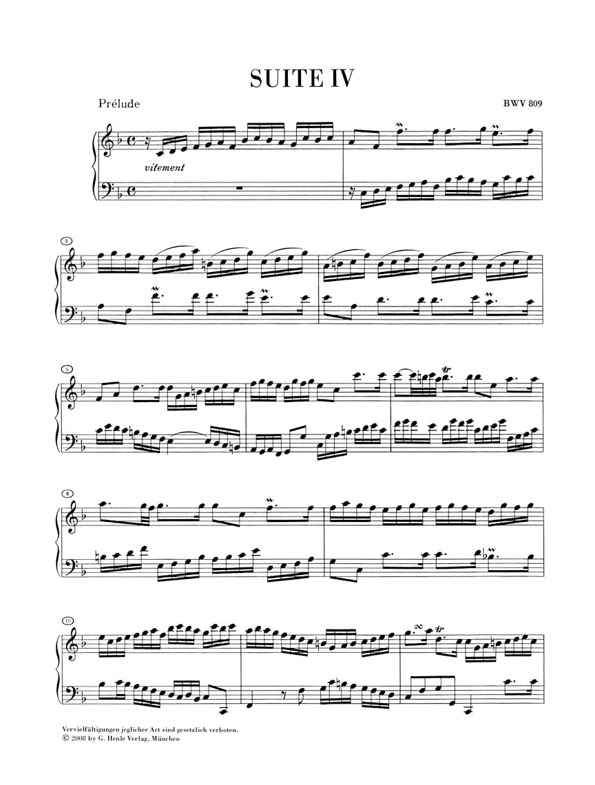 Bach English Suites 4-6 BWV 809-811 O/P