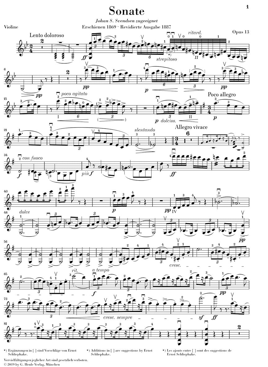 Grieg: Violin Sonata G Major, Op. 13