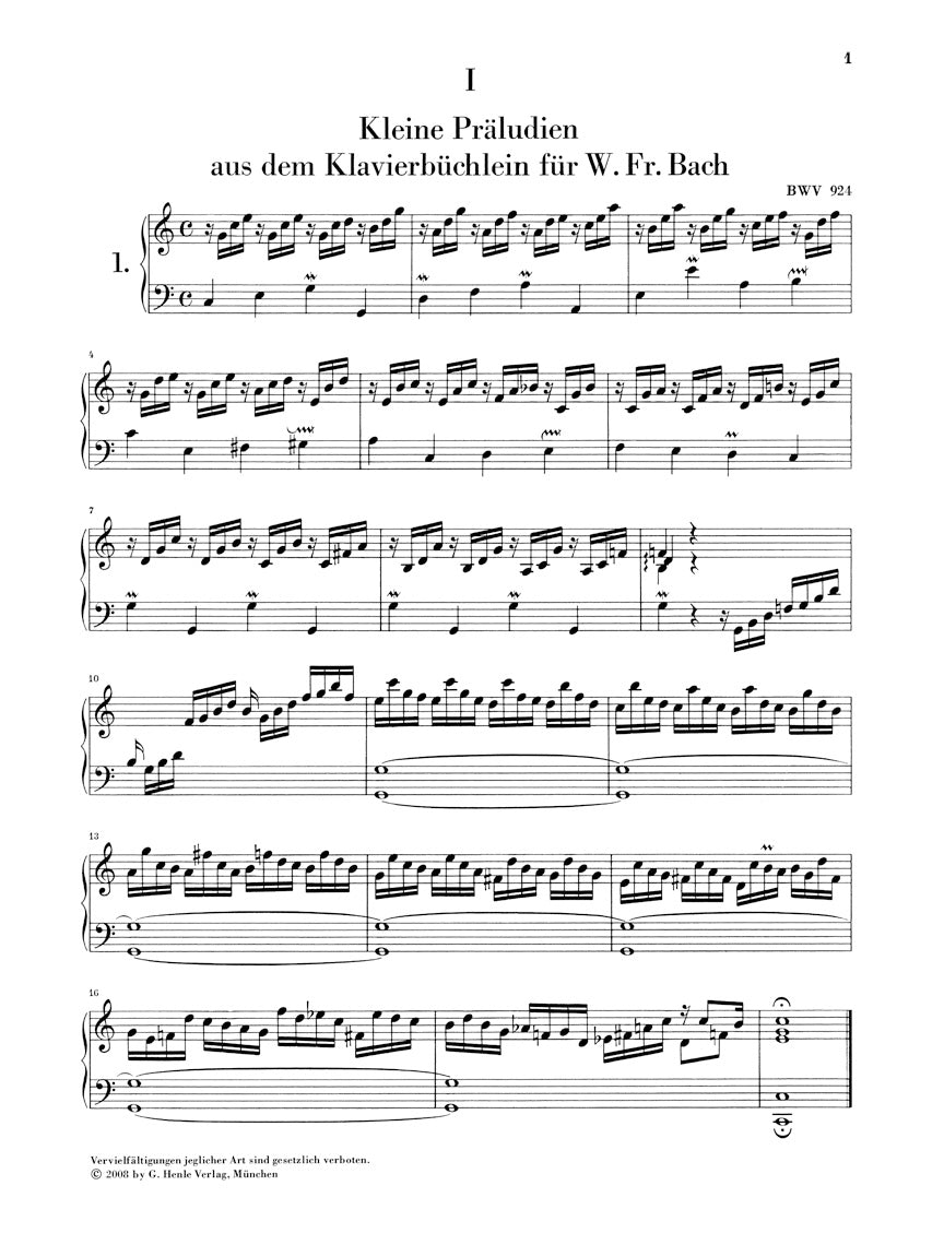 Bach Little Preludes and Fughettas (edition without fingering)