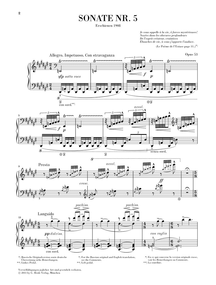 Scriabin: Piano Sonata No. 5, Op. 53