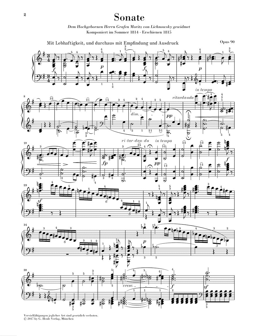 Beethoven Piano Sonata No. 27 in E minor, Op. 90
