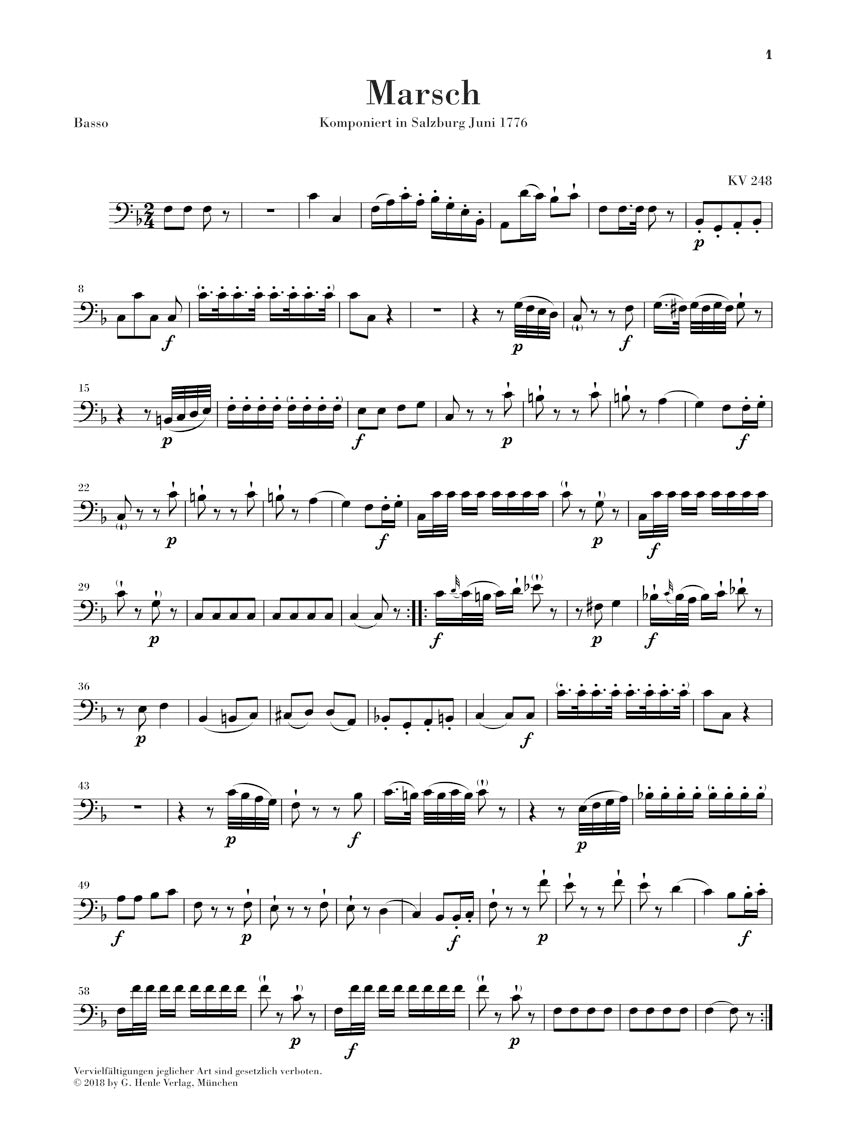 Mozart March K 248 and Divertimento K 247