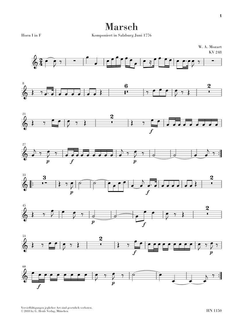 Mozart March K 248 and Divertimento K 247