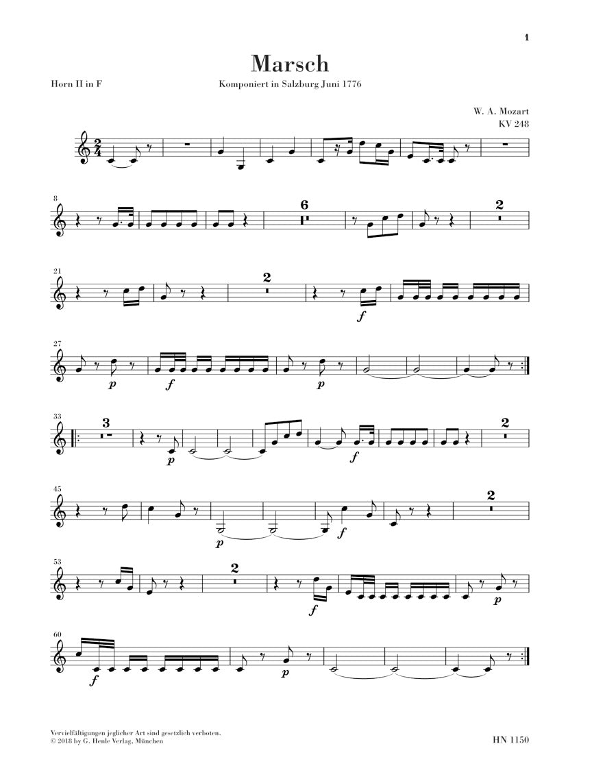 Mozart March K 248 and Divertimento K 247