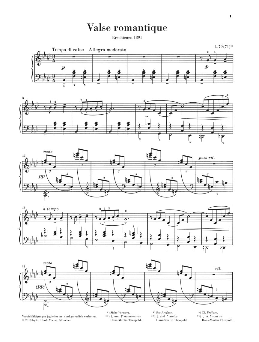 Debussy Valse Romantique Piano