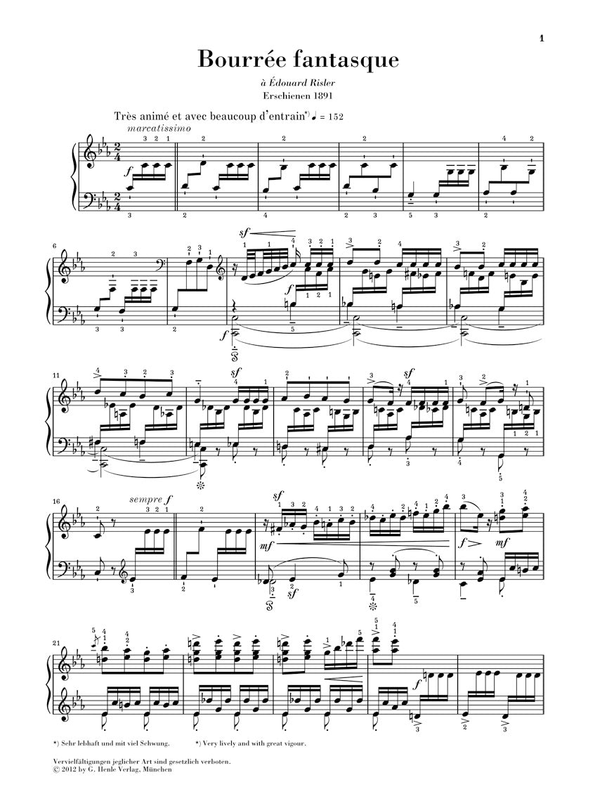 Chabrier Bourree fantasque piano