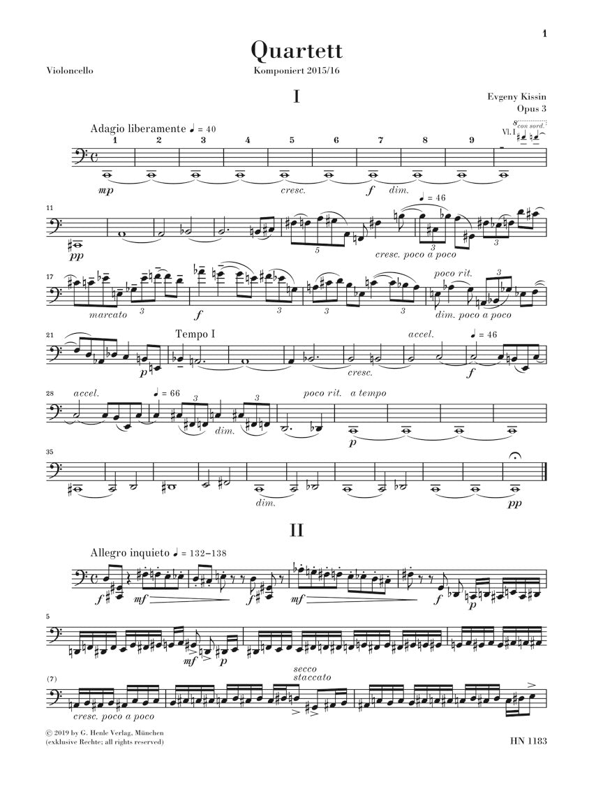 Kissin String Quartet Opus 3