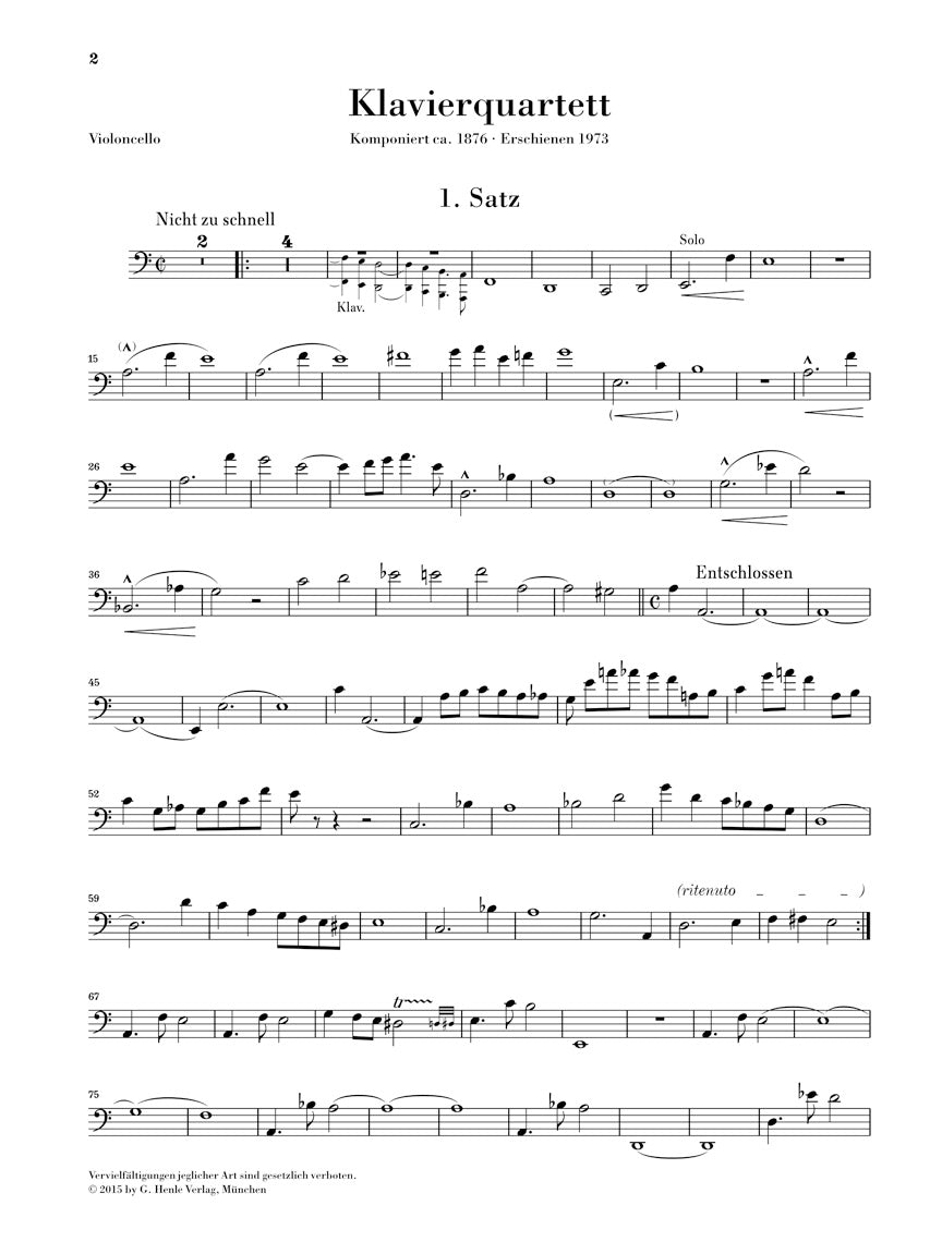 Mahler Piano Quartet in A minor