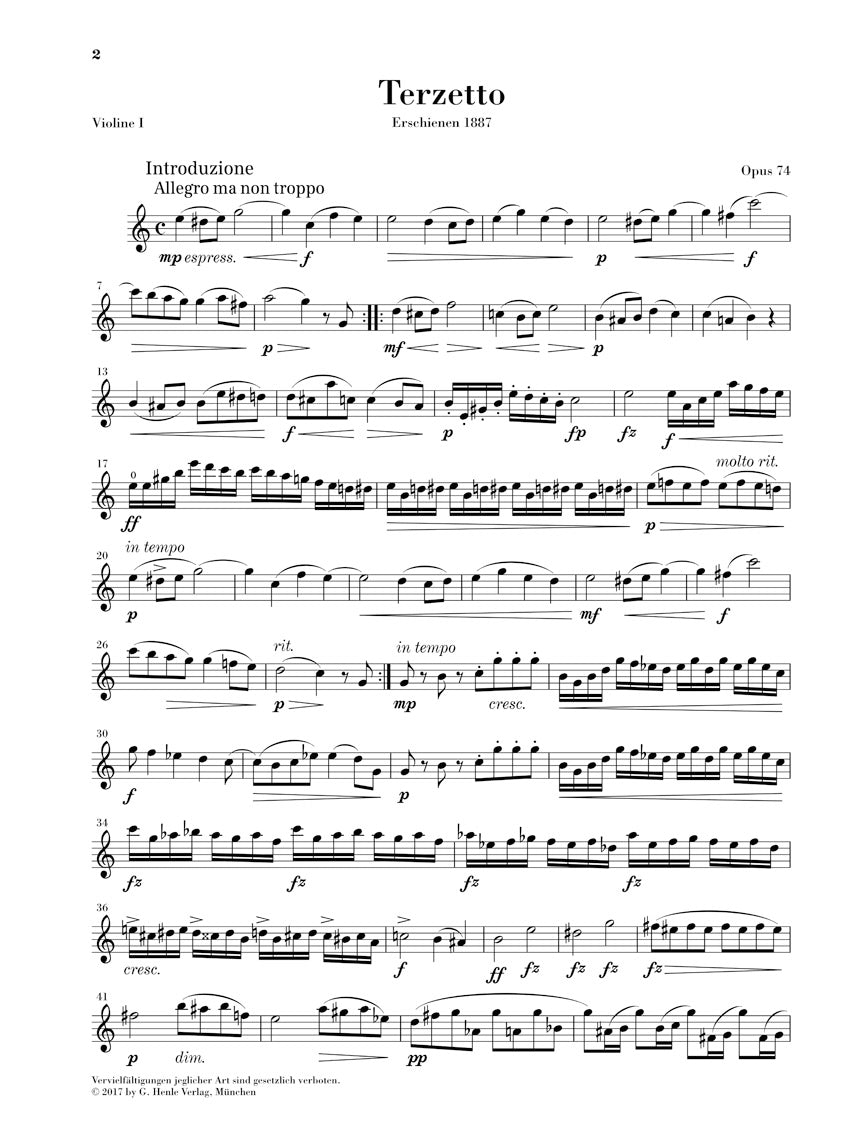 Dvořák: Terzetto in C major, Op. 74