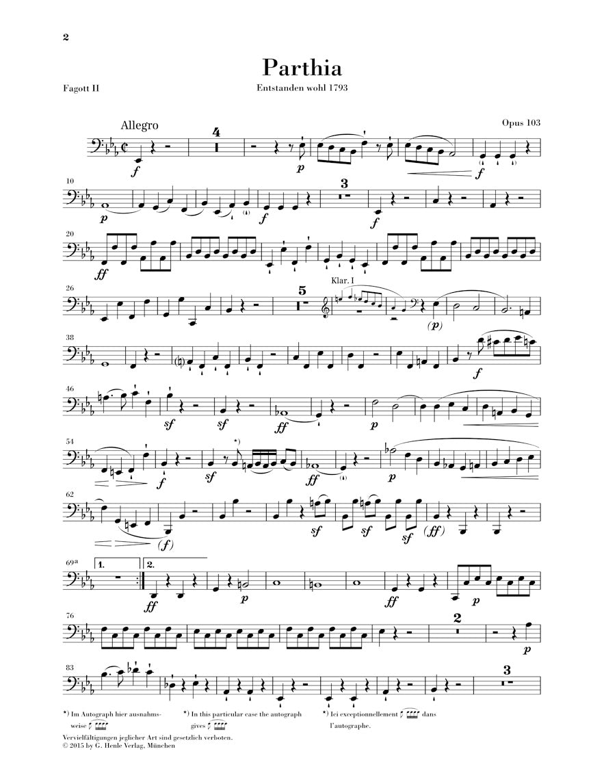 Beethoven Parthia Opus 103 and Rondo WoO 24