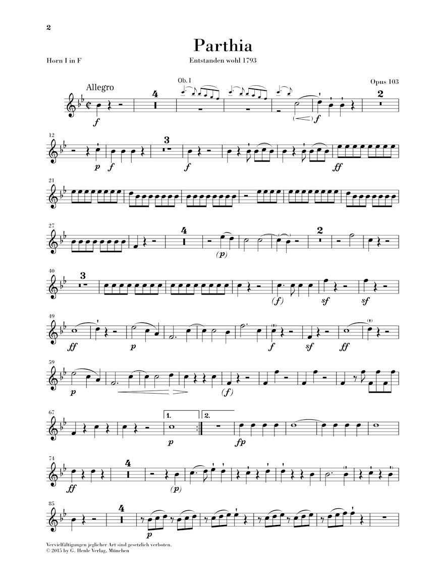 Beethoven Parthia Opus 103 and Rondo WoO 24