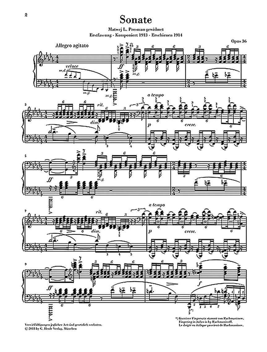 Rachmaninoff Piano Sonata No 2 in B flat minor Opus 36 (1913 & 1931 Versions)