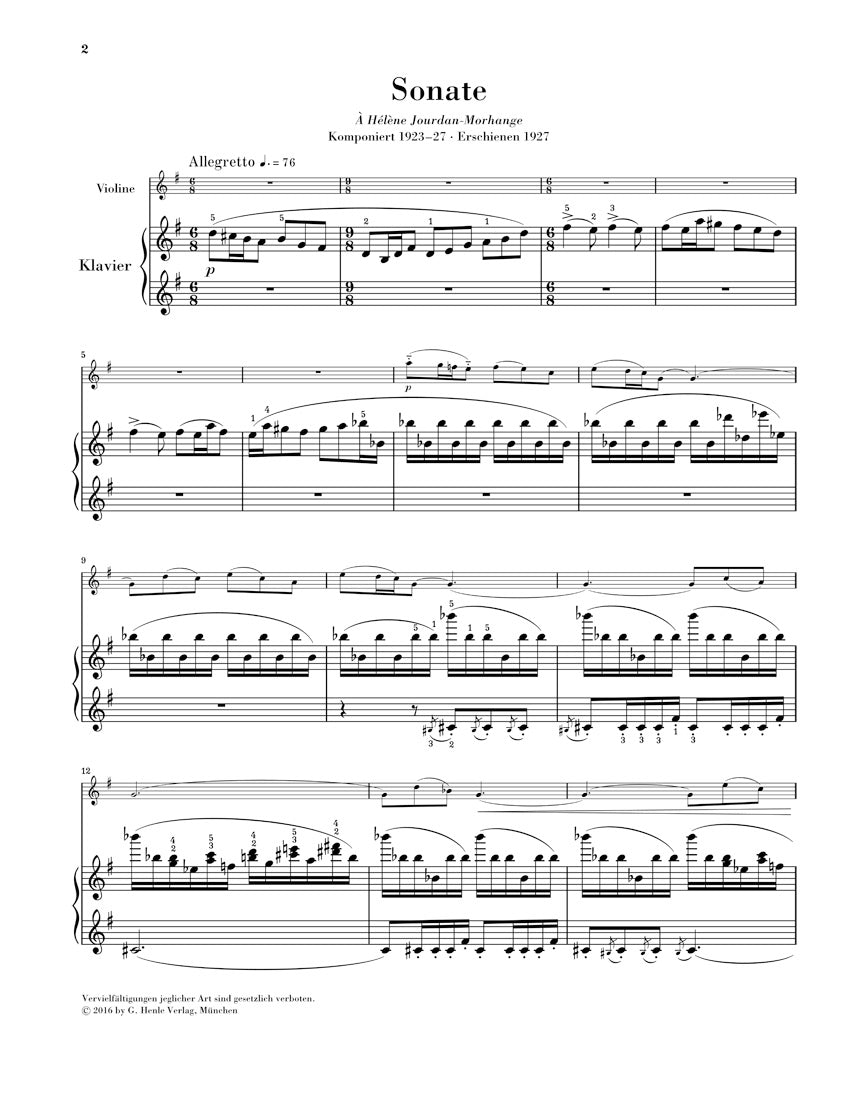 Ravel Violin Sonata In G Major