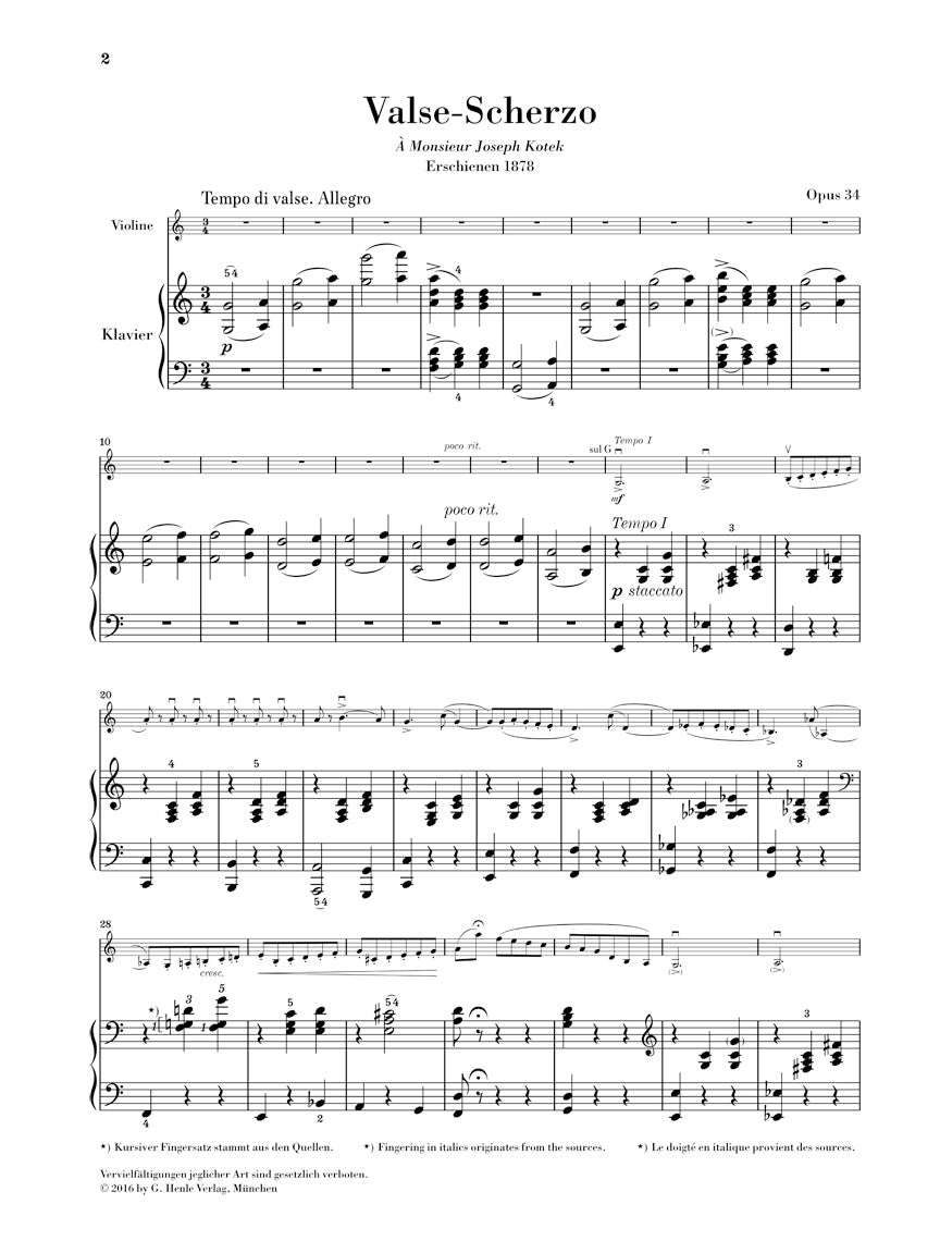 Tchaikovsky Valse-Scherzo Opus 34