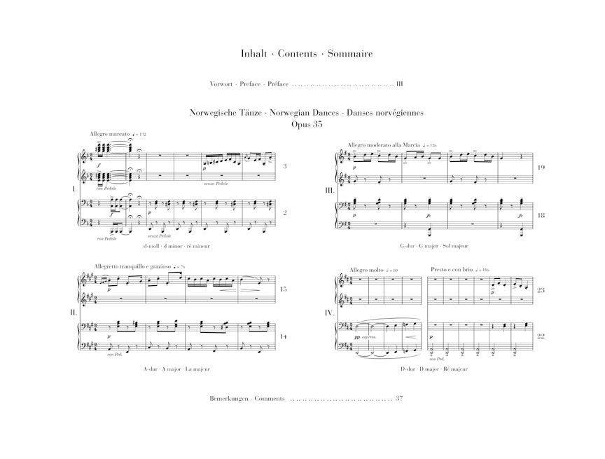 Grieg: Norwegian Dances Opus 35 for Piano Four-Hands