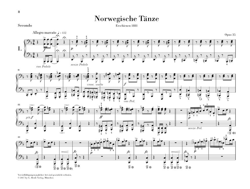 Grieg: Norwegian Dances Opus 35 for Piano Four-Hands
