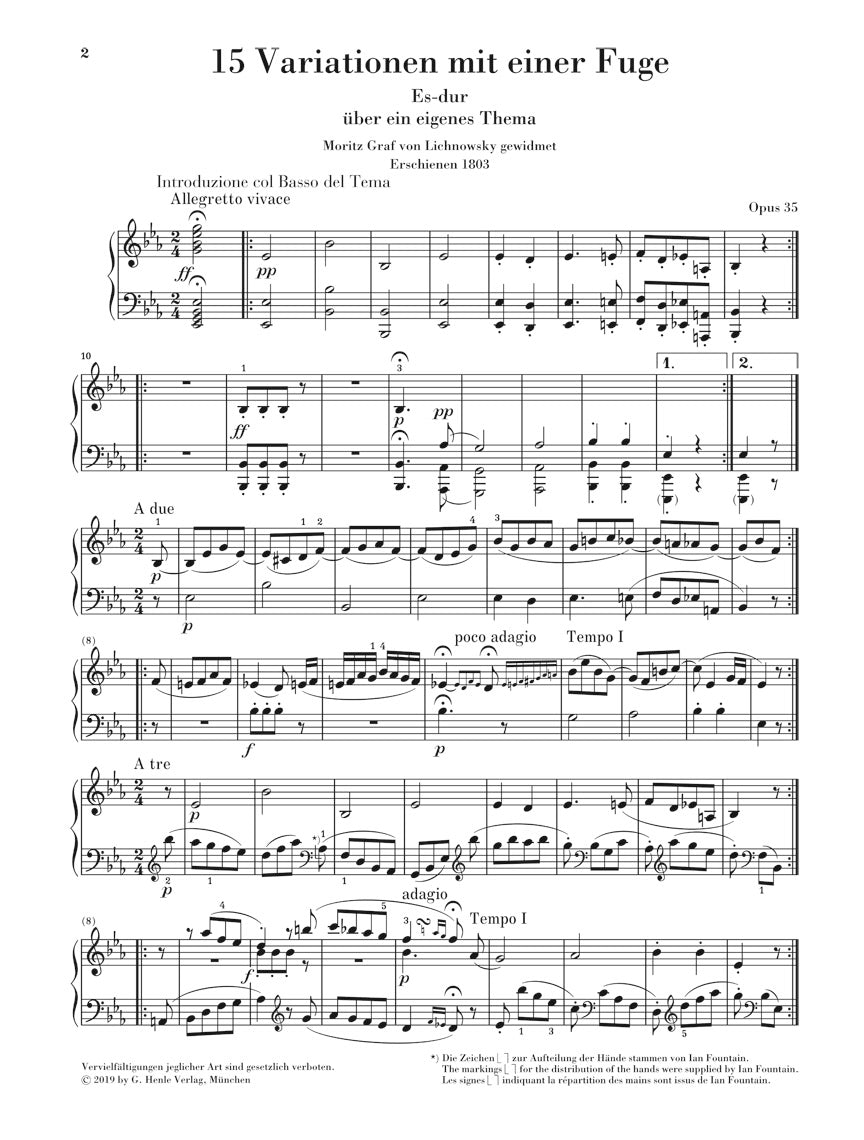 Beethoven Eroica Variations Opus 35