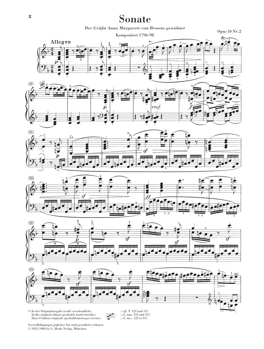 Beethoven Piano Sonata No 6 in F major Opus 10 No 2